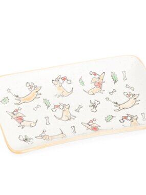 NWT Spectrum Designz Donald Holiday dogs 5x10 in Christmas Platter